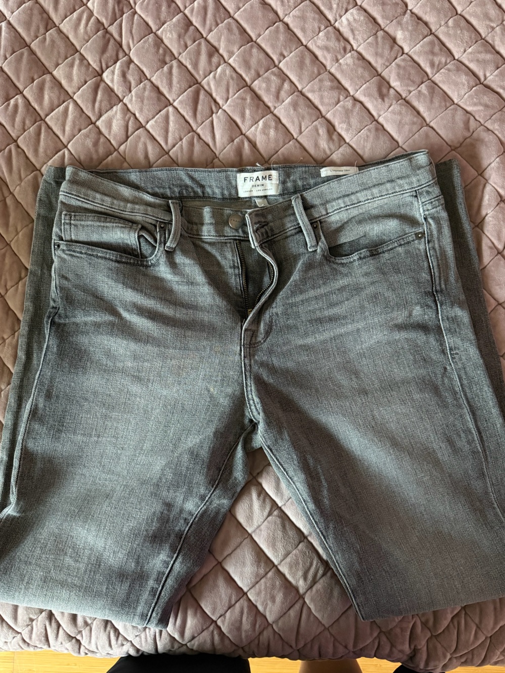 Frame Denim  Slim Straight Jeans in Grey Wash
